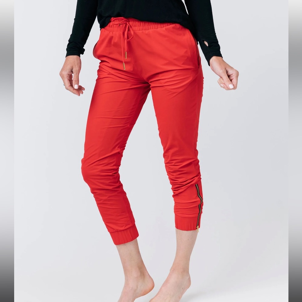 Ziya Red Everwhere Zipper Jogger Sz L Red